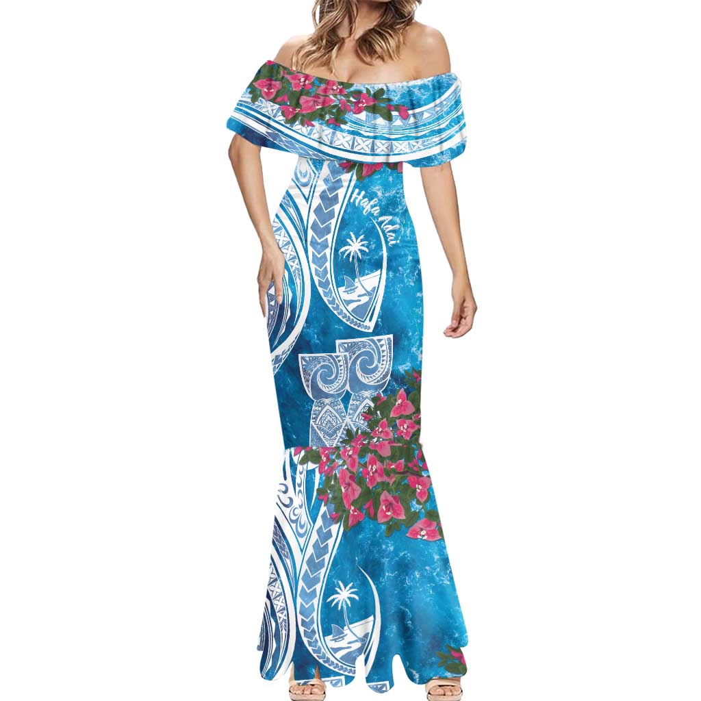 Hafa Adai Guam Mermaid Dress Crystal Waves LT7 - Polynesian Pride