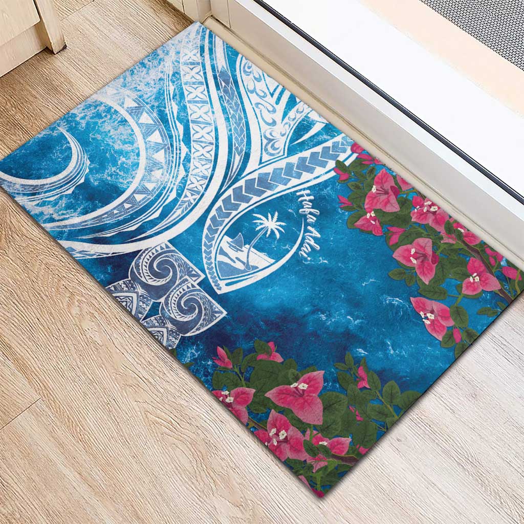 Hafa Adai Guam Rubber Doormat Crystal Waves