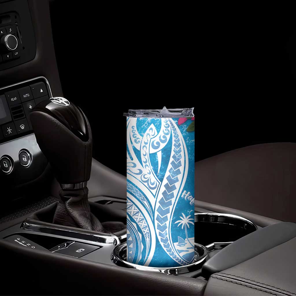 Hafa Adai Guam Skinny Tumbler Crystal Waves