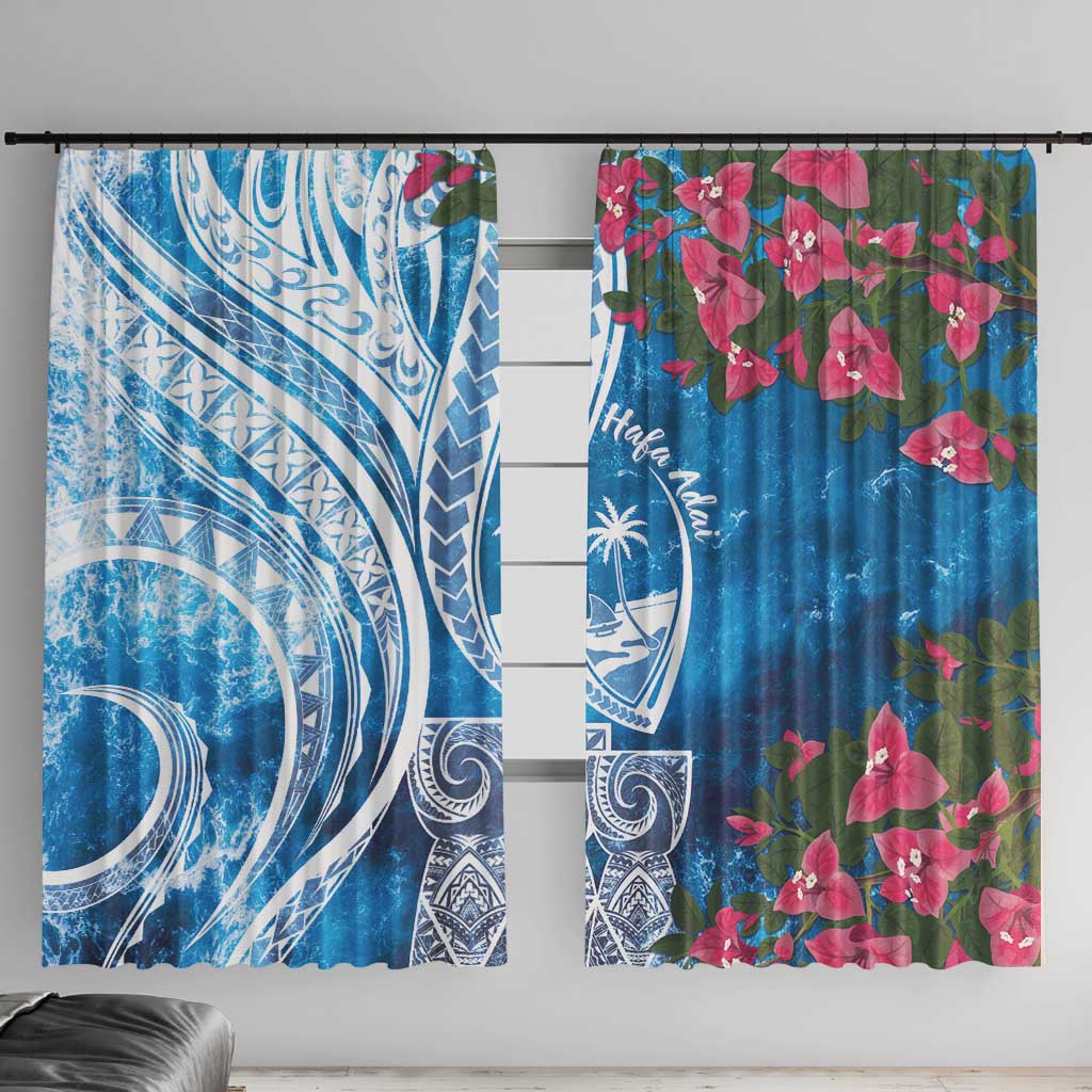 Hafa Adai Guam Window Curtain Crystal Waves