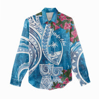 Hafa Adai Guam Women Casual Shirt Crystal Waves LT7 - Polynesian Pride