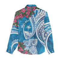 Hafa Adai Guam Women Casual Shirt Crystal Waves LT7 - Polynesian Pride