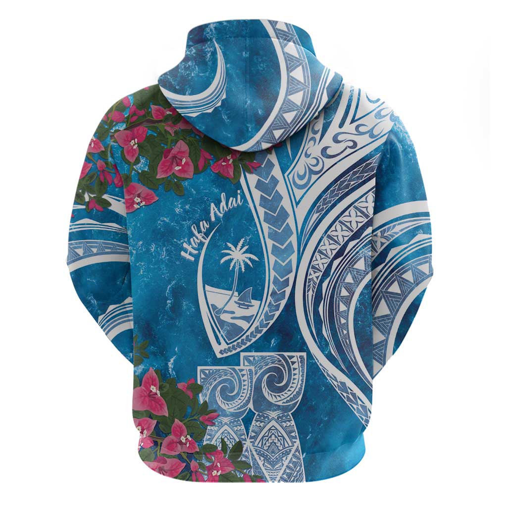 Hafa Adai Guam Zip Hoodie Crystal Waves LT7 - Polynesian Pride