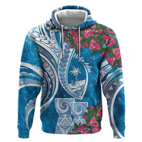 Hafa Adai Guam Zip Hoodie Crystal Waves LT7 Pullover Hoodie Blue - Polynesian Pride