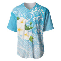 Personalized Guam Chamorro Baseball Jersey Turtles and Guasali Flowers LT7 Turquoise - Polynesian Pride