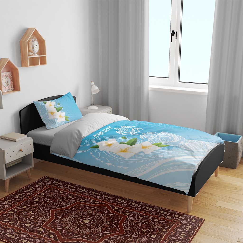 Personalized Guam Chamorro Bedding Set Turtles and Guasali Flowers