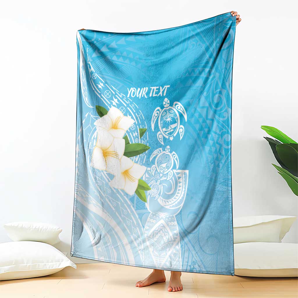 Personalized Guam Chamorro Blanket Turtles and Guasali Flowers