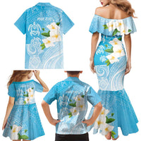 Personalized Guam Chamorro Family Matching Mermaid Dress and Hawaiian Shirt Turtles and Guasali Flowers LT7 - Polynesian Pride