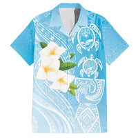 Personalized Guam Chamorro Family Matching Short Sleeve Bodycon Dress and Hawaiian Shirt Turtles and Guasali Flowers LT7 Dad's Shirt - Short Sleeve Turquoise - Polynesian Pride