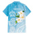Personalized Guam Chamorro Family Matching Short Sleeve Bodycon Dress and Hawaiian Shirt Turtles and Guasali Flowers