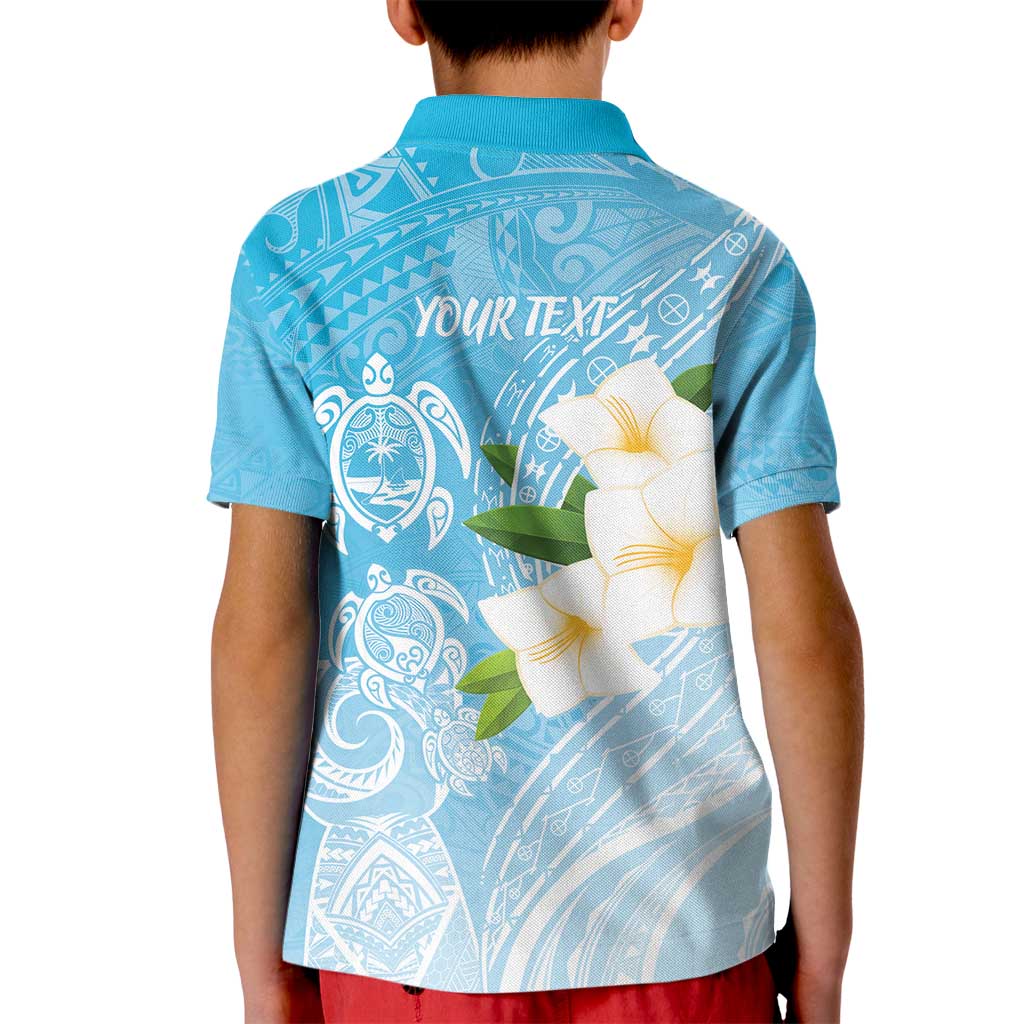 Personalized Guam Chamorro Kid Polo Shirt Turtles and Guasali Flowers