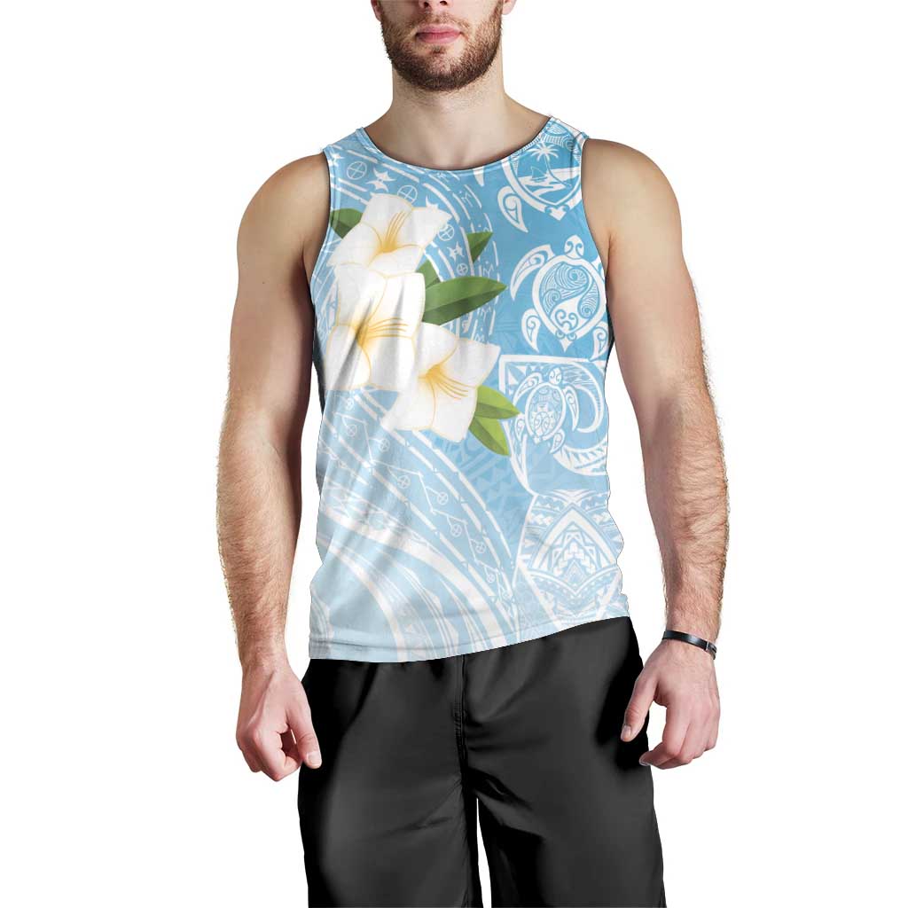 Personalized Guam Chamorro Men Tank Top Turtles and Guasali Flowers LT7 - Polynesian Pride