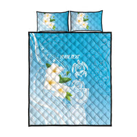 Personalized Guam Chamorro Quilt Bed Set Turtles and Guasali Flowers