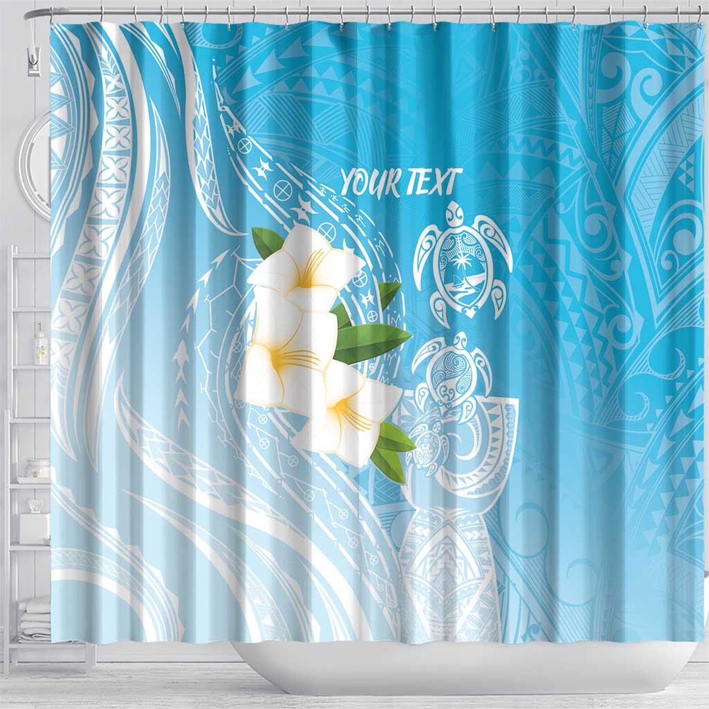 Personalized Guam Chamorro Shower Curtain Turtles and Guasali Flowers