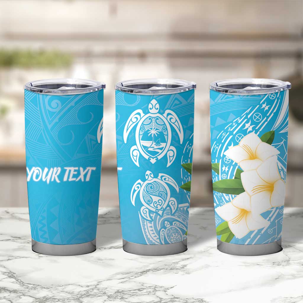 Personalized Guam Chamorro Tumbler Cup Turtles and Guasali Flowers
