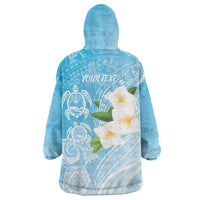 Personalized Guam Chamorro Wearable Blanket Hoodie Turtles and Guasali Flowers