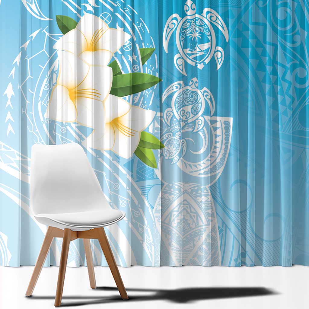 Personalized Guam Chamorro Window Curtain Turtles and Guasali Flowers