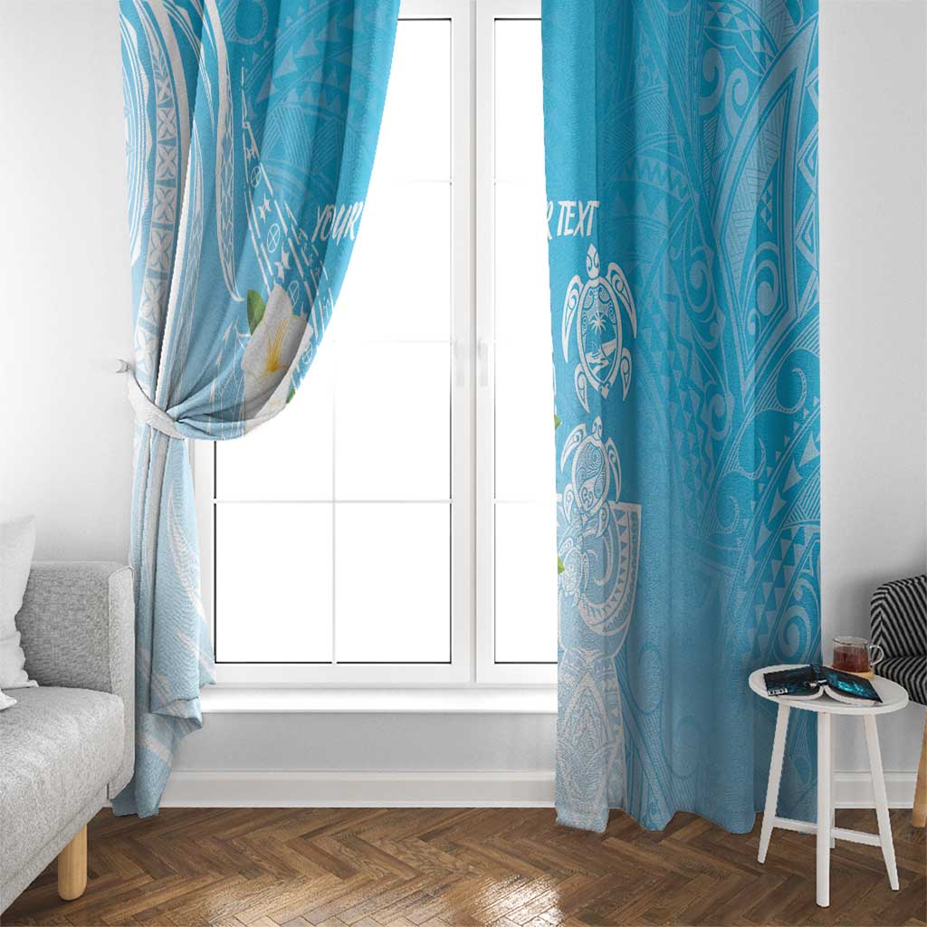 Personalized Guam Chamorro Window Curtain Turtles and Guasali Flowers