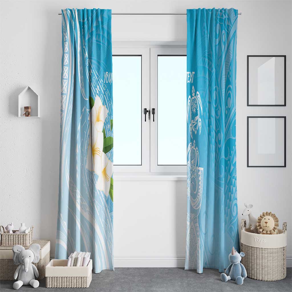 Personalized Guam Chamorro Window Curtain Turtles and Guasali Flowers