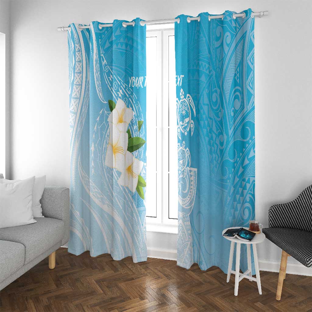 Personalized Guam Chamorro Window Curtain Turtles and Guasali Flowers