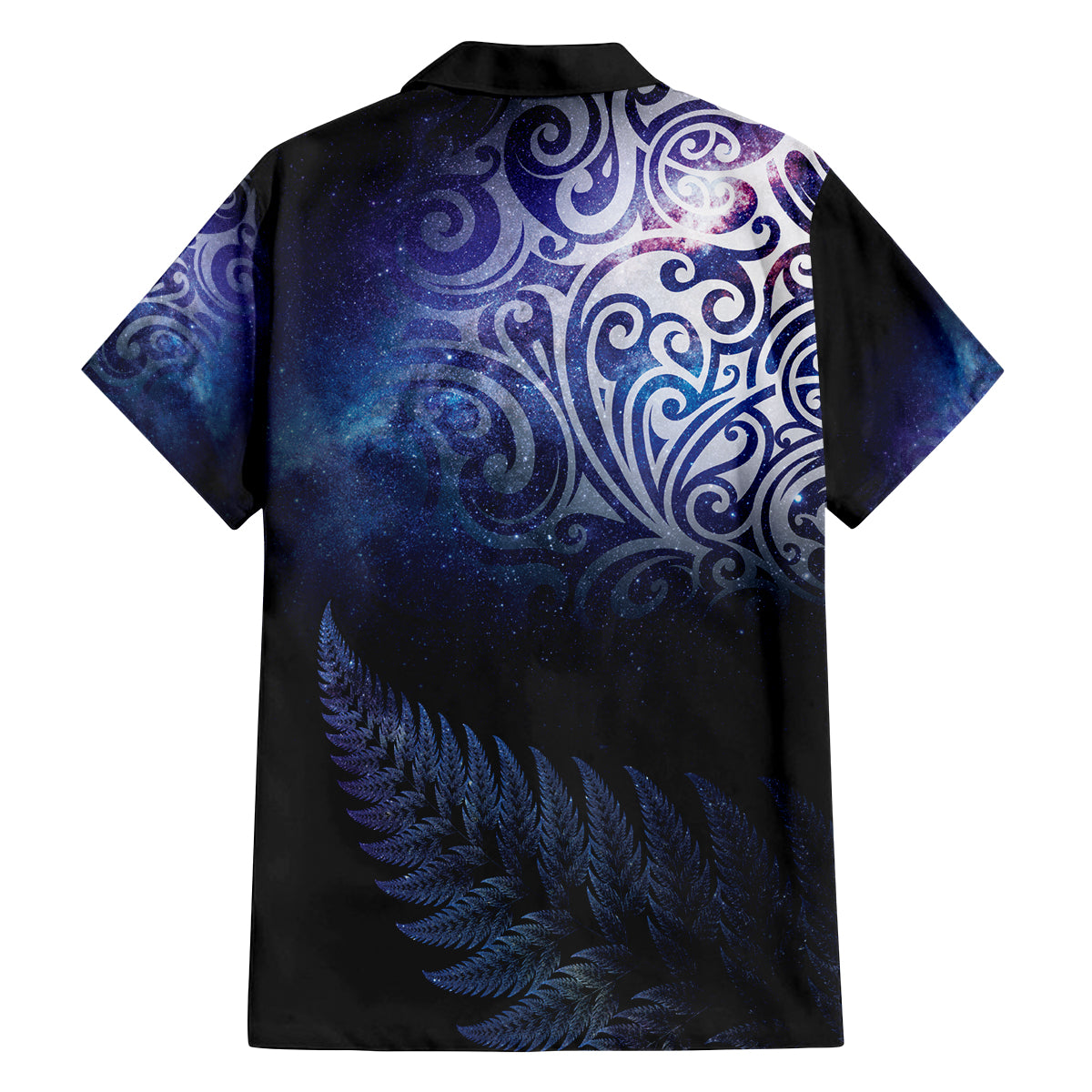 New Zealand Aotearoa Matariki Family Matching Off Shoulder Short Dress and Hawaiian Shirt Starry Silver Fern LT7 - Polynesian Pride