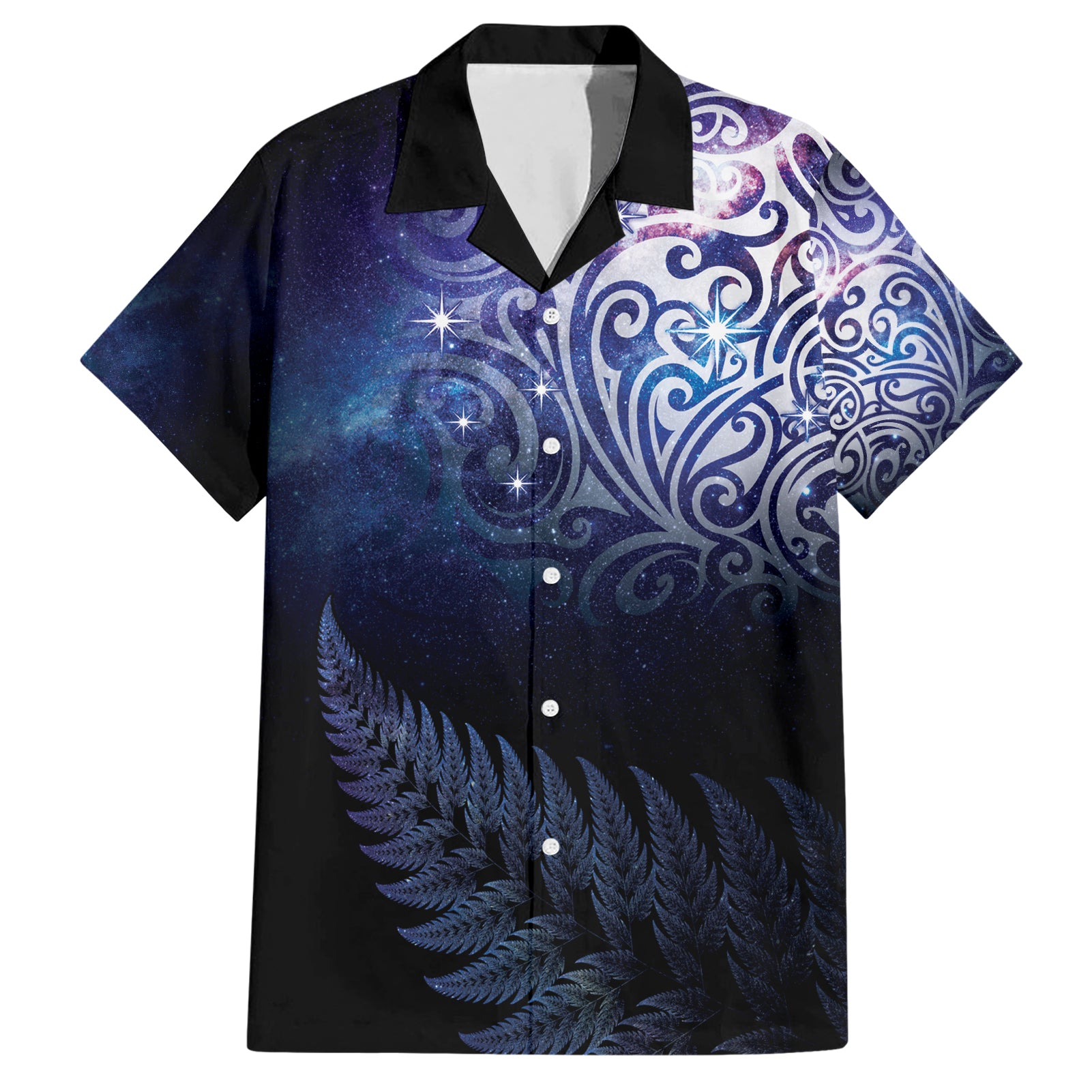 New Zealand Aotearoa Matariki Hawaiian Shirt Starry Silver Fern