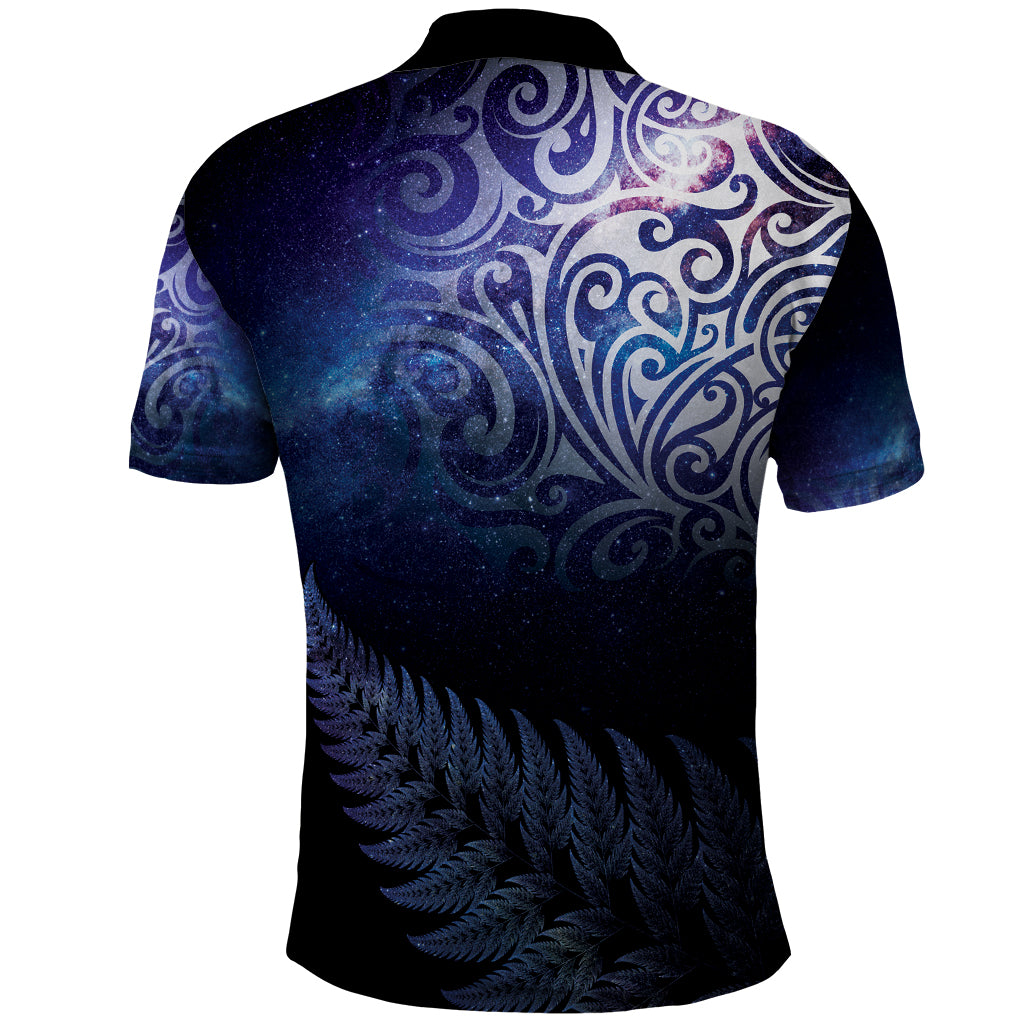 New Zealand Aotearoa Matariki Polo Shirt Starry Silver Fern LT7 - Polynesian Pride