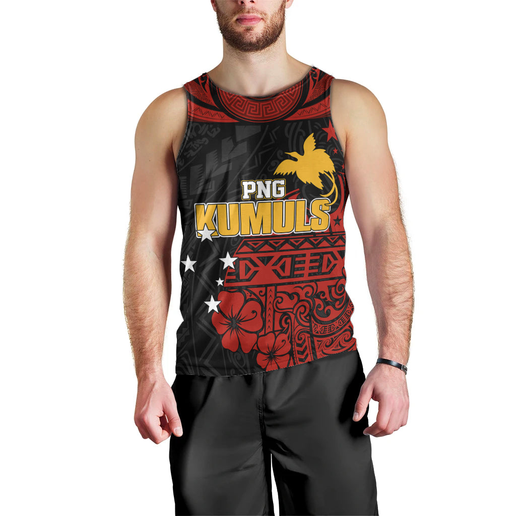 Personalised PNG Kumuls Rugby Men Tank Top Motuan Mix Patterns LT7 - Polynesian Pride