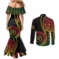 Proudly Ni-Van Sandroing Inspired Classic Style Couples Matching Mermaid Dress and Long Sleeve Button Shirt