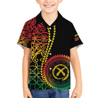 Proudly Ni-Van Sandroing Inspired Classic Style Family Matching Long Sleeve Bodycon Dress and Hawaiian Shirt LT7 Son's Shirt Colorful - Polynesian Pride