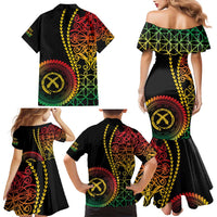 Proudly Ni-Van Sandroing Inspired Classic Style Family Matching Mermaid Dress and Hawaiian Shirt