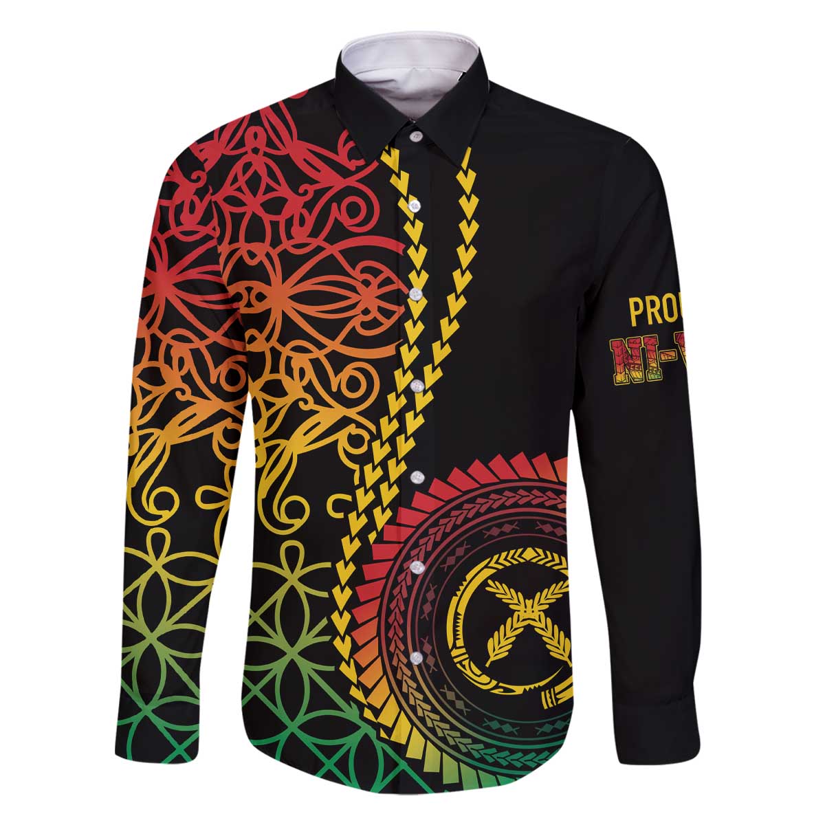 Proudly Ni-Van Sandroing Inspired Classic Style Family Matching Off The Shoulder Long Sleeve Dress and Hawaiian Shirt