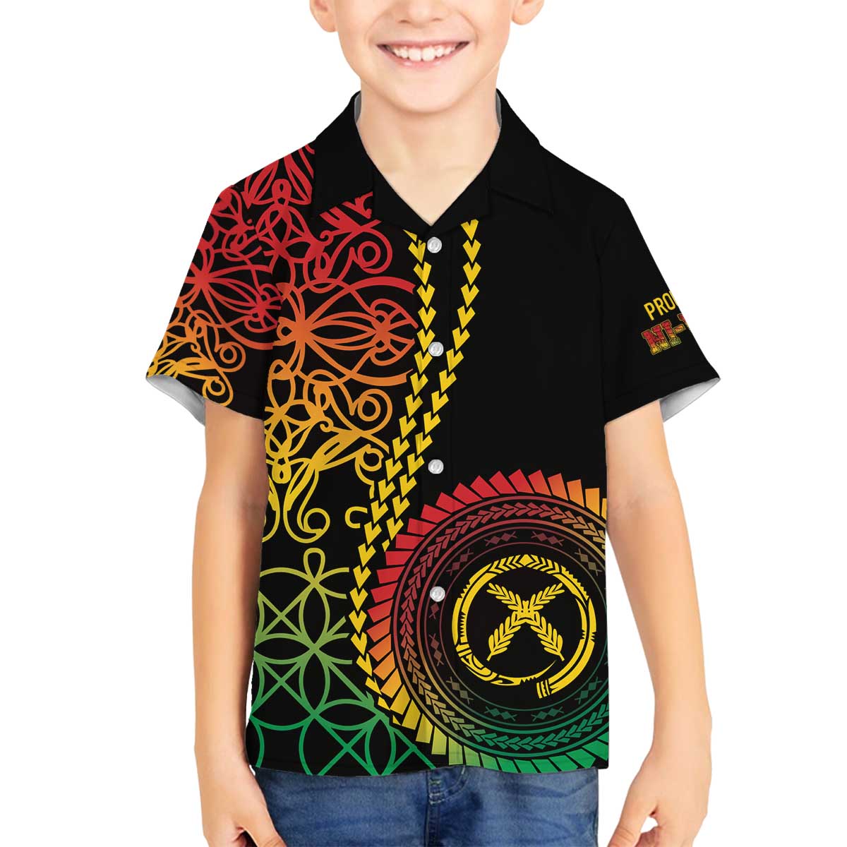 Proudly Ni-Van Sandroing Inspired Classic Style Family Matching Off The Shoulder Long Sleeve Dress and Hawaiian Shirt