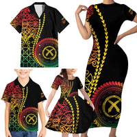 Proudly Ni-Van Sandroing Inspired Classic Style Family Matching Short Sleeve Bodycon Dress and Hawaiian Shirt LT7 - Polynesian Pride