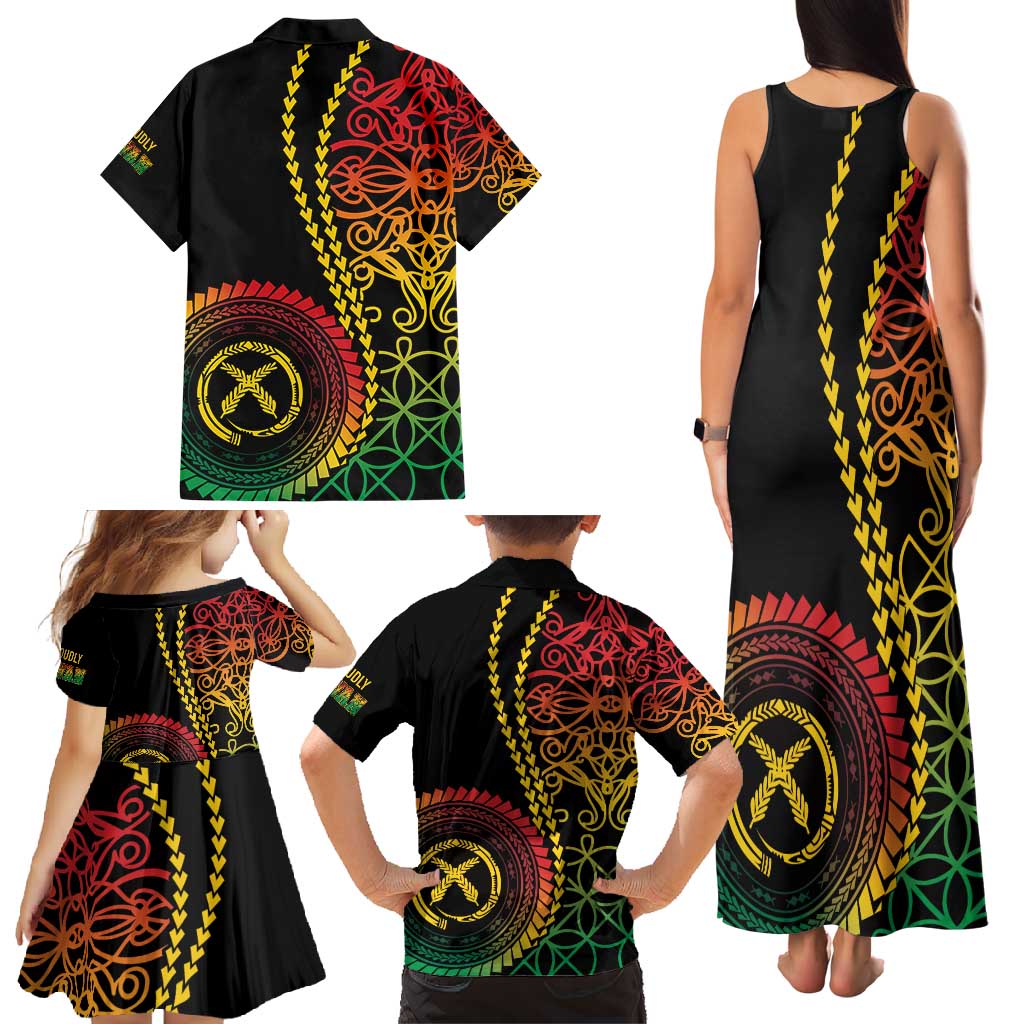 Proudly Ni-Van Sandroing Inspired Classic Style Family Matching Tank Maxi Dress and Hawaiian Shirt
