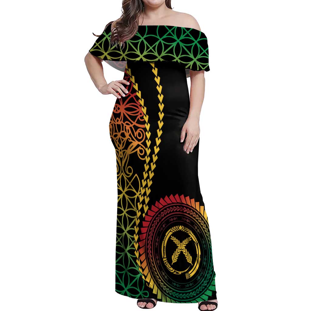 Proudly Ni-Van Sandroing Inspired Classic Style Off Shoulder Maxi Dress