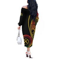 Proudly Ni-Van Sandroing Inspired Classic Style Off The Shoulder Long Sleeve Dress