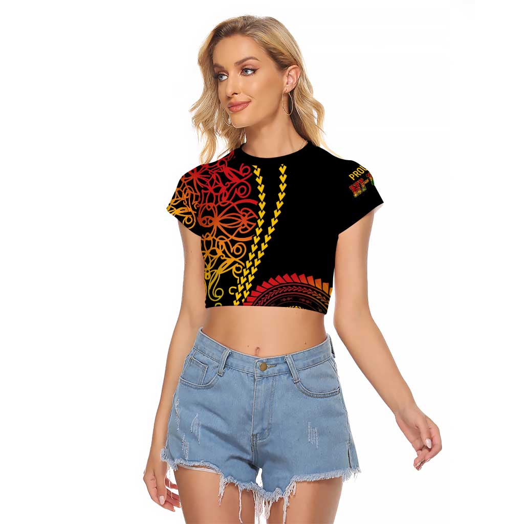 Proudly Ni-Van Sandroing Inspired Classic Style Raglan Cropped T Shirt LT7 Female Colorful - Polynesian Pride