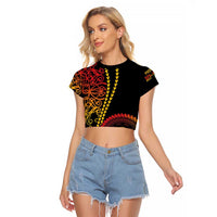 Proudly Ni-Van Sandroing Inspired Classic Style Raglan Cropped T Shirt LT7 Female Colorful - Polynesian Pride