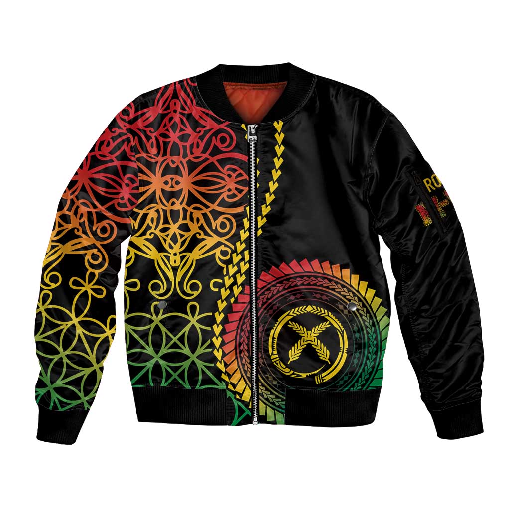 Proudly Ni-Van Sandroing Inspired Classic Style Sleeve Zip Bomber Jacket LT7 Unisex Colorful - Polynesian Pride