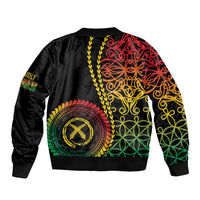 Proudly Ni-Van Sandroing Inspired Classic Style Sleeve Zip Bomber Jacket LT7 - Polynesian Pride