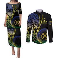 Proudly Ni-Van Sandroing Inspired Couples Matching Puletasi and Long Sleeve Button Shirt Malampa Classic Style