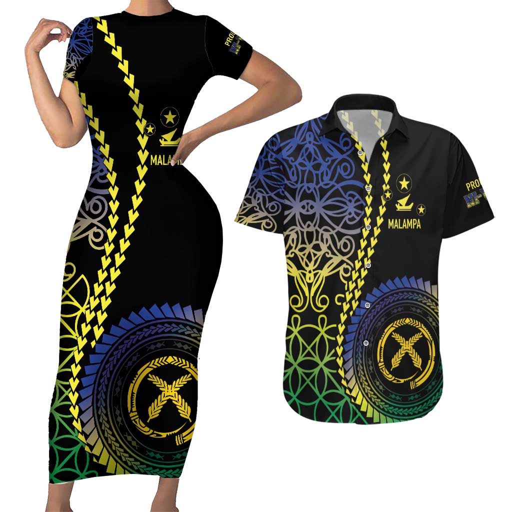 Proudly Ni-Van Sandroing Inspired Couples Matching Short Sleeve Bodycon Dress and Hawaiian Shirt Malampa Classic Style