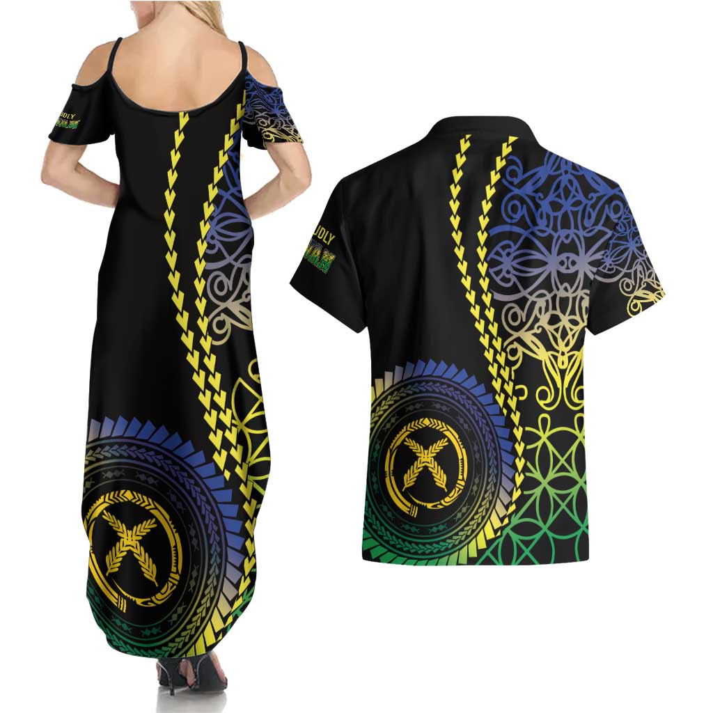 Proudly Ni-Van Sandroing Inspired Couples Matching Summer Maxi Dress and Hawaiian Shirt Malampa Classic Style