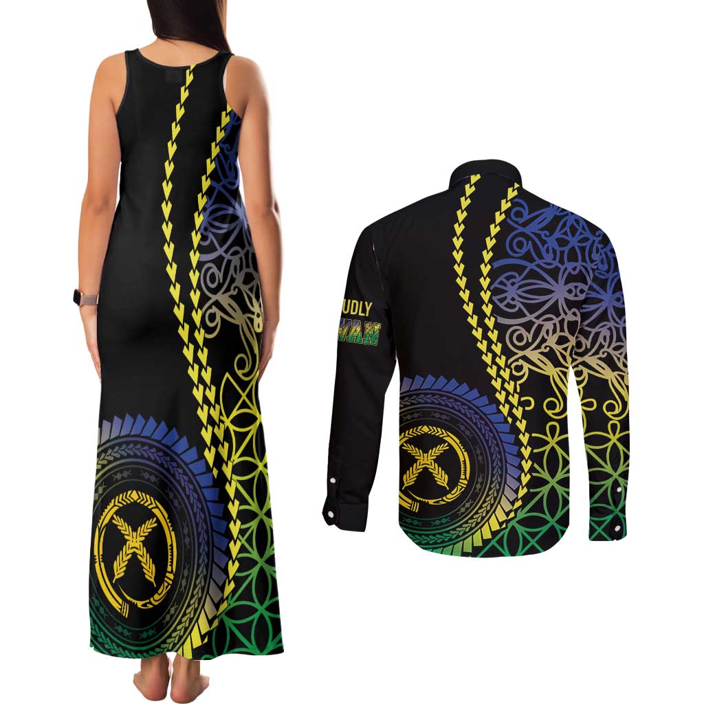 Proudly Ni-Van Sandroing Inspired Couples Matching Tank Maxi Dress and Long Sleeve Button Shirt Malampa Classic Style