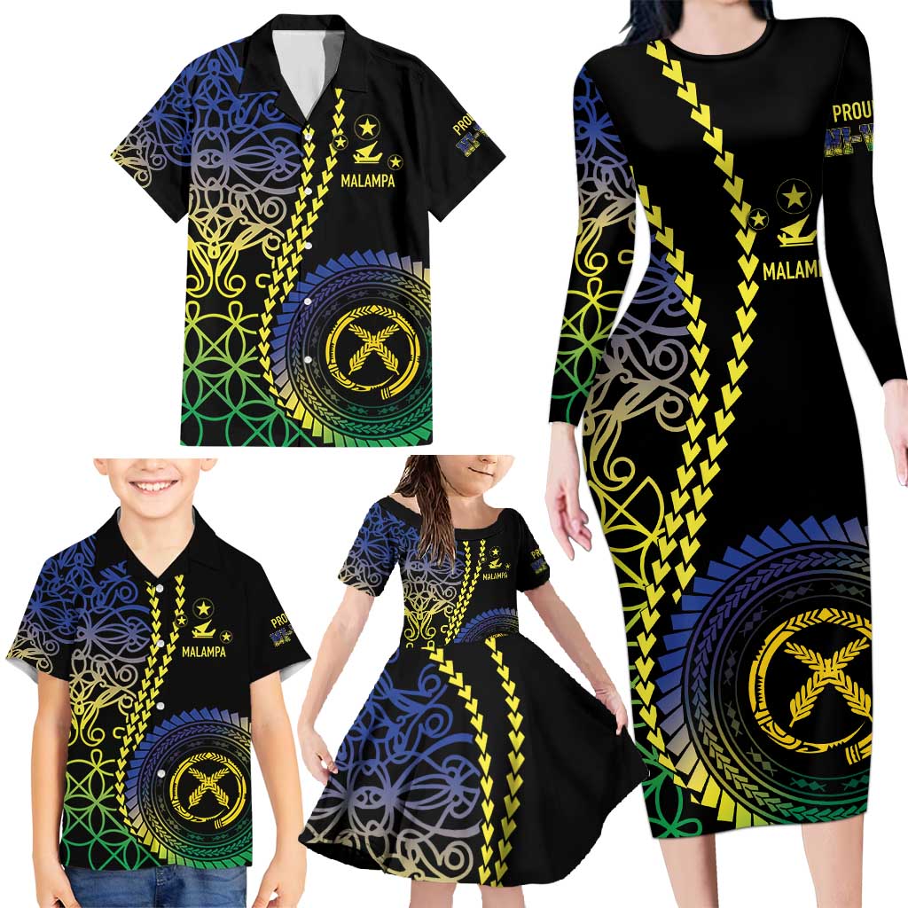 Proudly Ni-Van Sandroing Inspired Family Matching Long Sleeve Bodycon Dress and Hawaiian Shirt Malampa Classic Style LT7 - Polynesian Pride