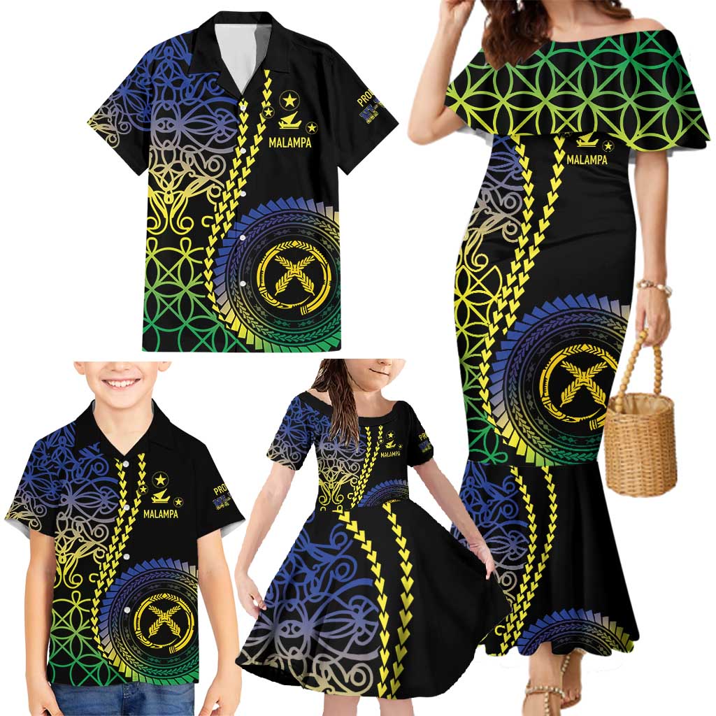Proudly Ni-Van Sandroing Inspired Family Matching Mermaid Dress and Hawaiian Shirt Malampa Classic Style LT7 - Polynesian Pride