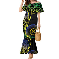Proudly Ni-Van Sandroing Inspired Family Matching Mermaid Dress and Hawaiian Shirt Malampa Classic Style LT7 Mom's Dress Colorful - Polynesian Pride