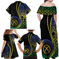 Proudly Ni-Van Sandroing Inspired Family Matching Off Shoulder Maxi Dress and Hawaiian Shirt Malampa Classic Style LT7 - Polynesian Pride