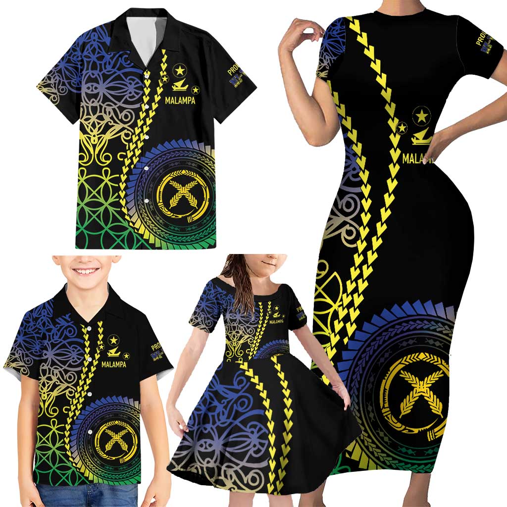Proudly Ni-Van Sandroing Inspired Family Matching Short Sleeve Bodycon Dress and Hawaiian Shirt Malampa Classic Style LT7 - Polynesian Pride